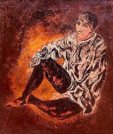 Jacinto Salvado obra -Arlequín sentado